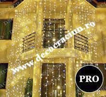 Perdea lumini Craciun exterior 2x6m leduri alb cald efect stroboscopic